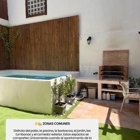Bajo Junto Al Rio Del Castillo, Piscina & Barbacoa شقة